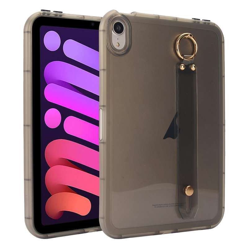 For iPad mini 6 Wristband Holder PC Hybrid TPU Soft Tablet Case(Pink)