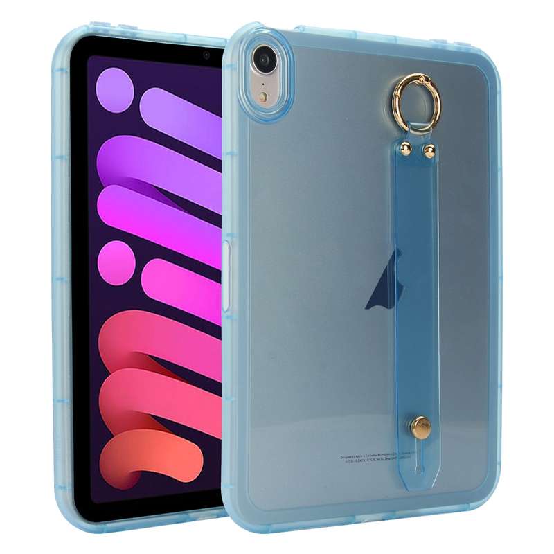 For iPad mini 6 Wristband Holder PC Hybrid TPU Soft Tablet Case(Pink)