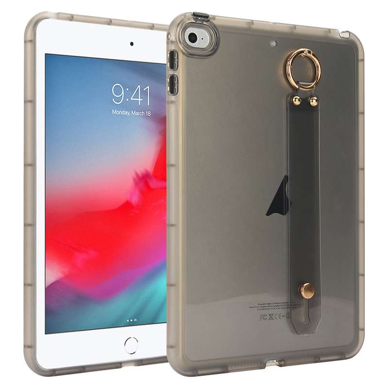 For iPad mini 5 / 4 Wristband Holder PC Hybrid TPU Soft Tablet Case(Pink)