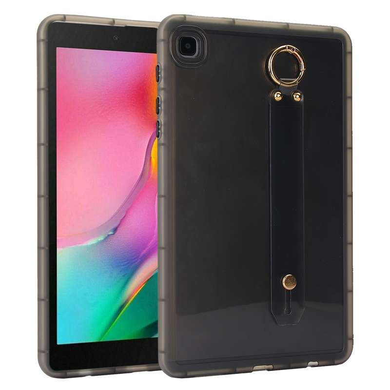 For Samsung Galaxy Tab A 8.0 2019 T290 Wristband Holder PC Hybrid TPU Soft Tablet Case(Pink)