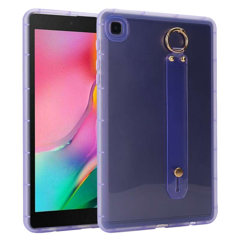 For Samsung Galaxy Tab A 8.0 2019 T290 Wristband Holder PC Hybrid TPU Soft Tablet Case(Pink)