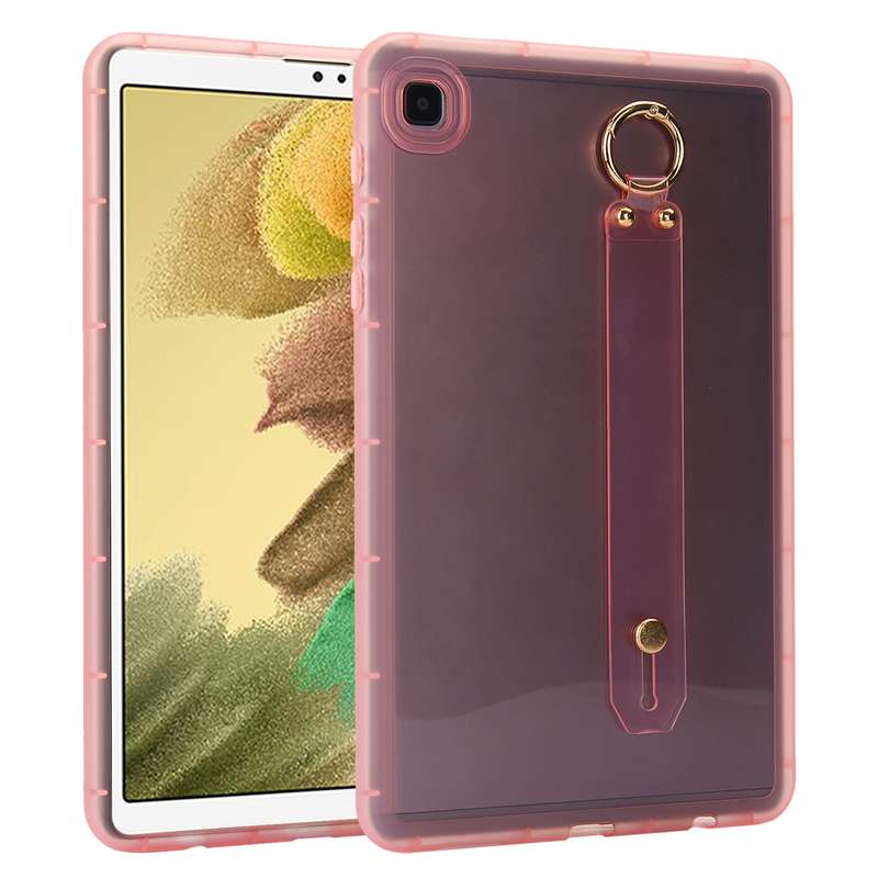 For Samsung Galaxy Tab A7 Lite Wristband Holder PC Hybrid TPU Soft Tablet Case(Pink)