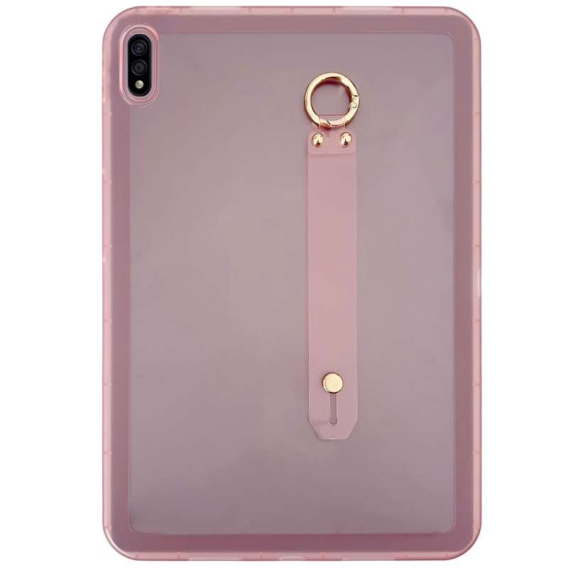 For Samsung Galaxy Tab S9 / S8 / S7 Wristband Holder PC Hybrid TPU Soft Tablet Case(Pink)