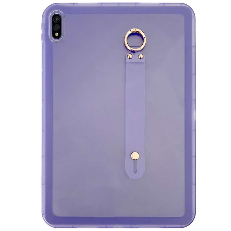 For Samsung Galaxy Tab S9 / S8 / S7 Wristband Holder PC Hybrid TPU Soft Tablet Case(Pink)