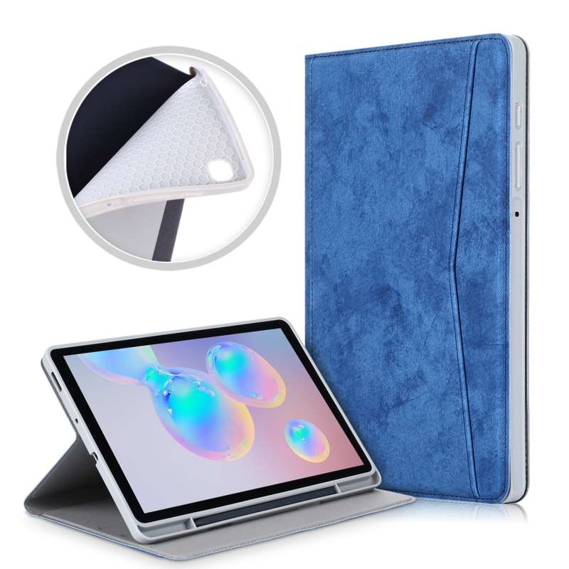 For Samsung Galaxy Tab S6 Lite P610/P615 Marble Cloth Texture TPU Horizontal Flip Leather Case with