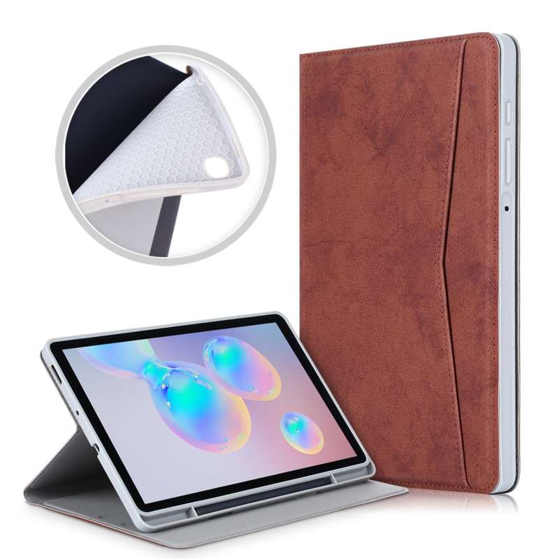 For Samsung Galaxy Tab S6 Lite P610/P615 Marble Cloth Texture TPU Horizontal Flip Leather Case with