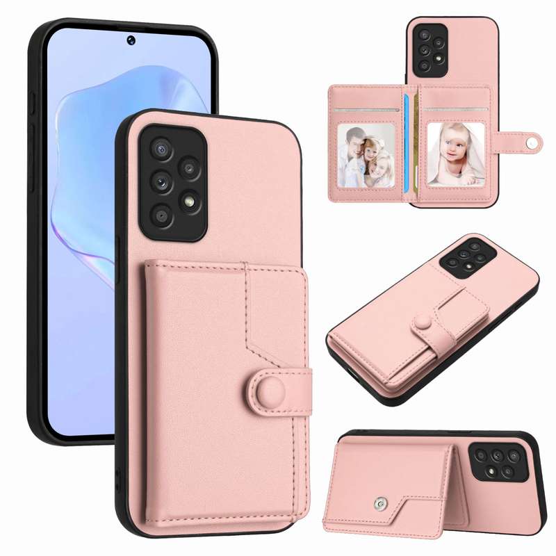 For Samsung Galaxy A52 Button Card Bag RFID Anti-theft Phone Case