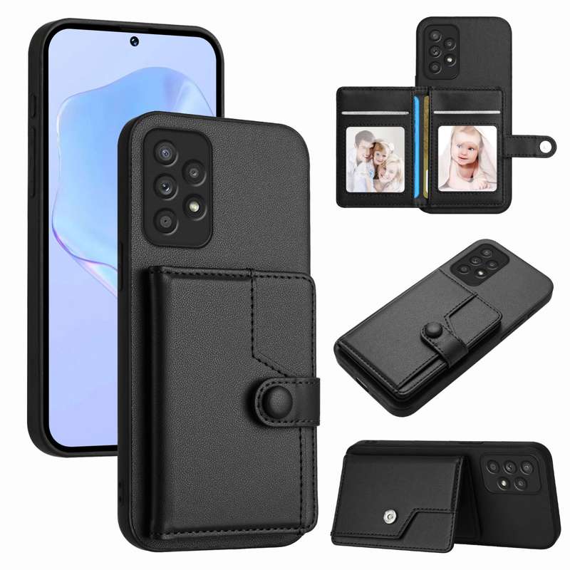 For Samsung Galaxy A52 Button Card Bag RFID Anti-theft Phone Case