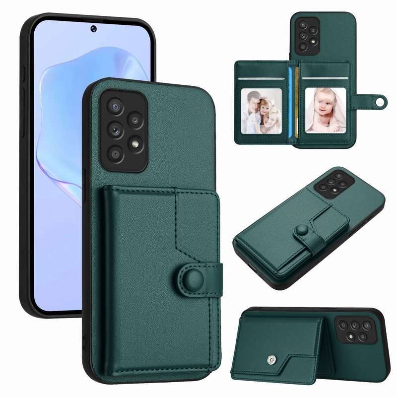 For Samsung Galaxy A52 Button Card Bag RFID Anti-theft Phone Case