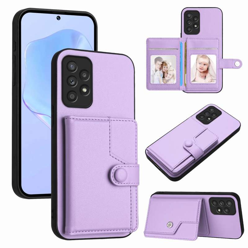 For Samsung Galaxy A52 Button Card Bag RFID Anti-theft Phone Case