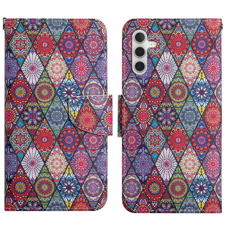 For Samsung Galaxy S25 5G Colored Drawing Pattern Leather Phone Case