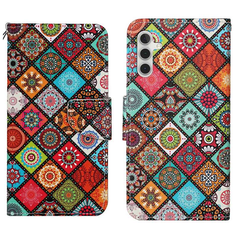 For Samsung Galaxy S25+ 5G Colored Drawing Pattern Leather Phone Case