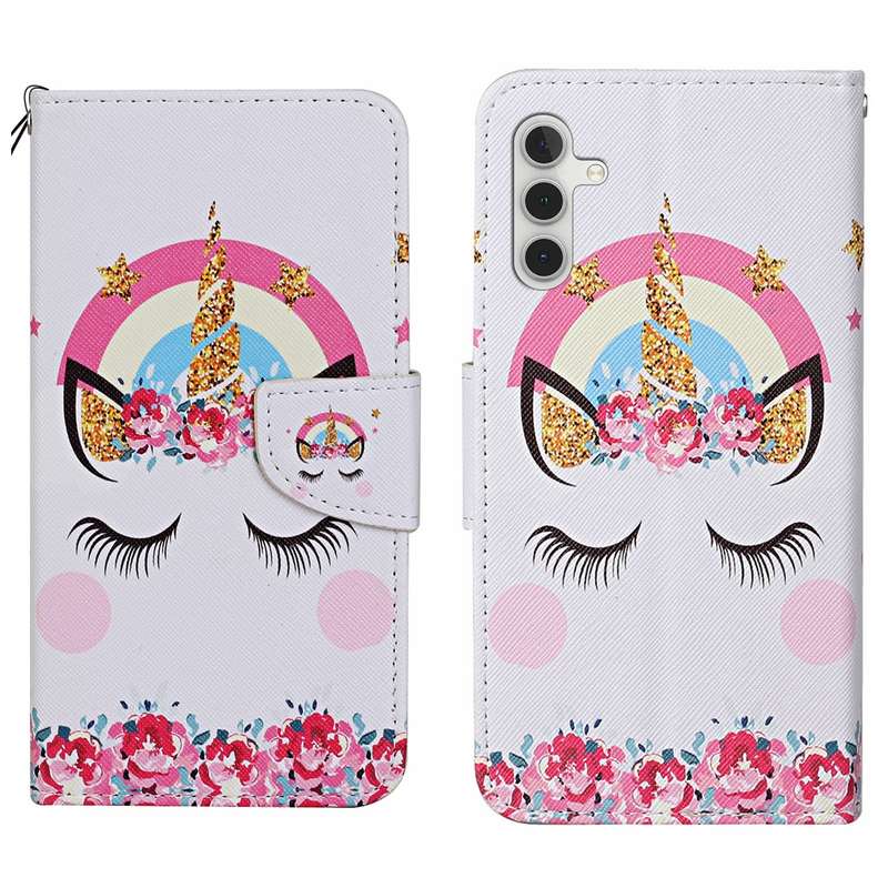 For Samsung Galaxy S25+ 5G Colored Drawing Pattern Leather Phone Case