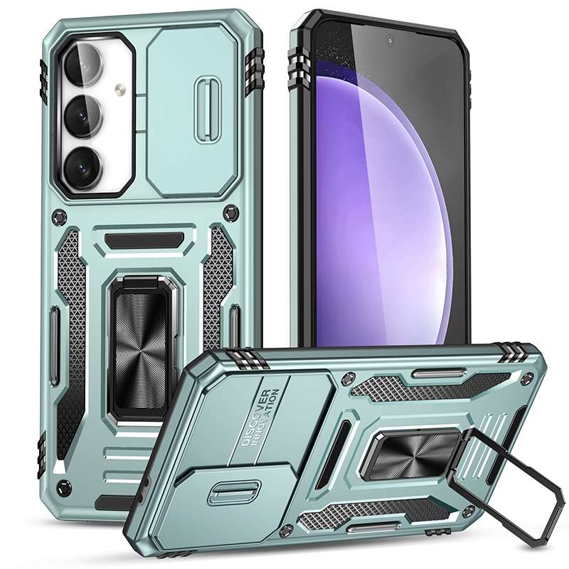 For Samsung Galaxy S24 FE 5G Armor PC Hybrid TPU Camera Shield Phone Case