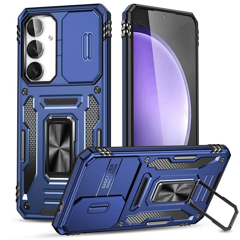 For Samsung Galaxy S24 FE 5G Armor PC Hybrid TPU Camera Shield Phone Case