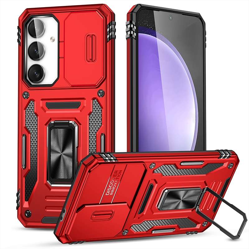 For Samsung Galaxy S24 FE 5G Armor PC Hybrid TPU Camera Shield Phone Case