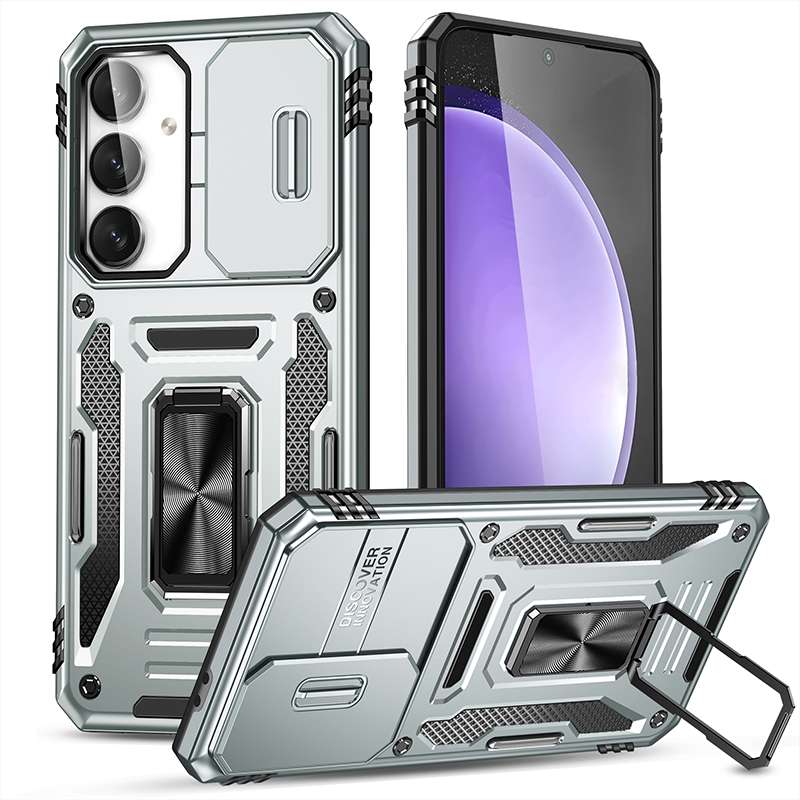 For Samsung Galaxy S24 FE 5G Armor PC Hybrid TPU Camera Shield Phone Case