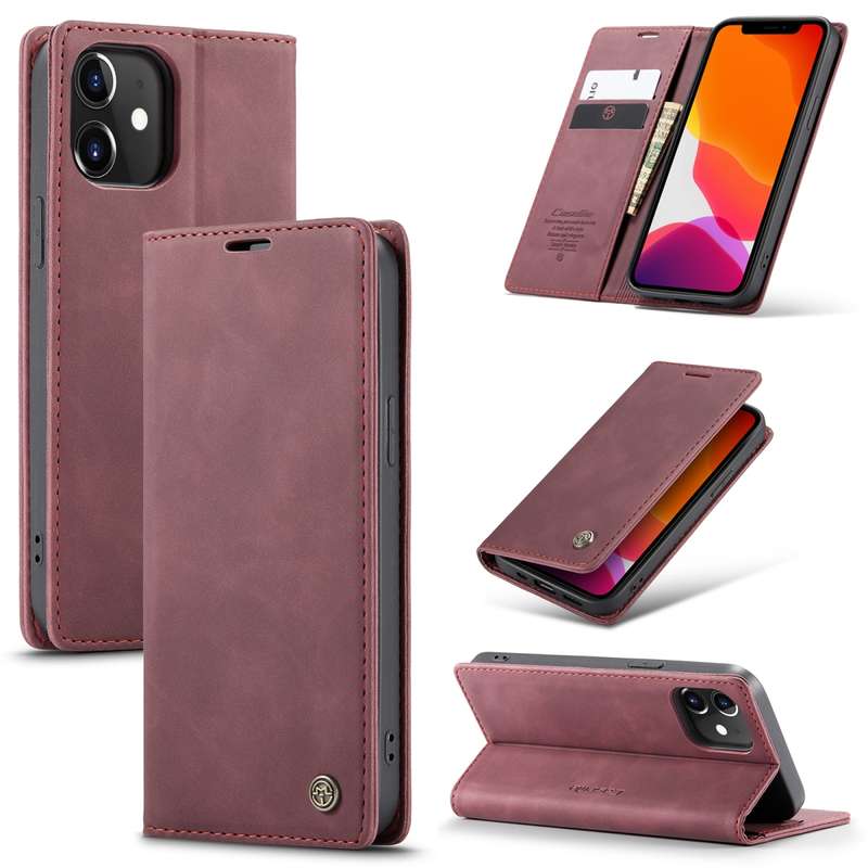 For iPhone 12 / 12 Pro CaseMe-013 Multifunctional Retro Frosted Horizontal Flip Leather Case with Ca