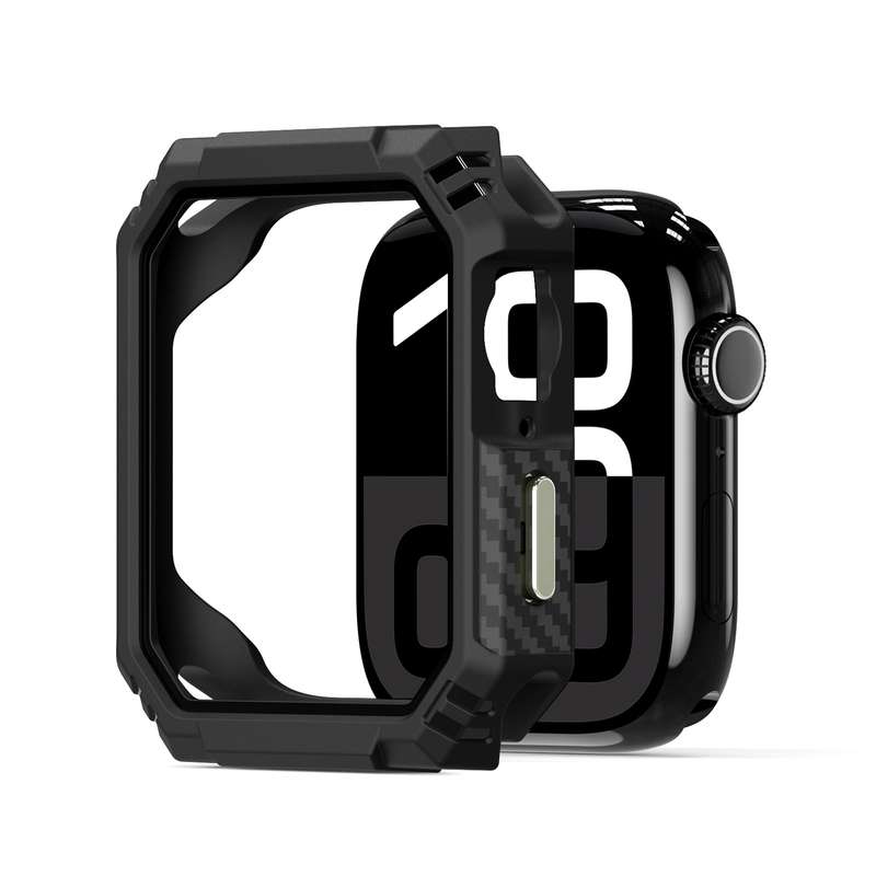 For Apple Watch Series 7 / 8 / 9 41mm DUX DUCIS Damo Series TPU+PC Hollow Watch Protective Case(Blac