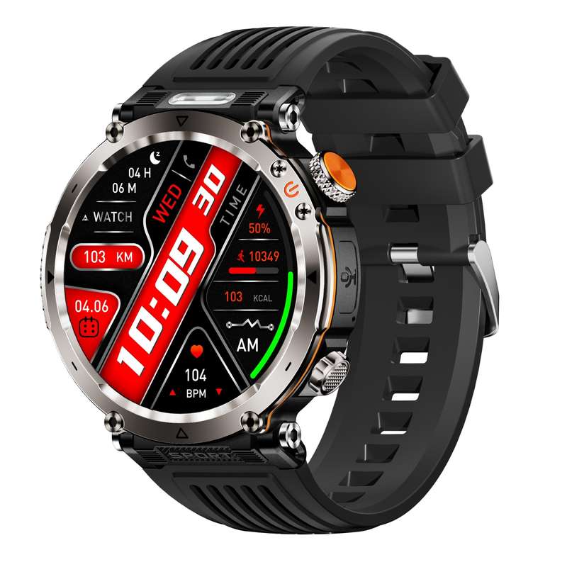 HT30 1.7 inch IP68 Waterproof Silicone Band Smart Watch, Support Flashlight / Banknote Detector Ligh