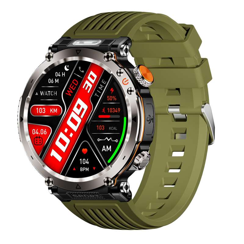 HT30 1.7 inch IP68 Waterproof Silicone Band Smart Watch, Support Flashlight / Banknote Detector Ligh