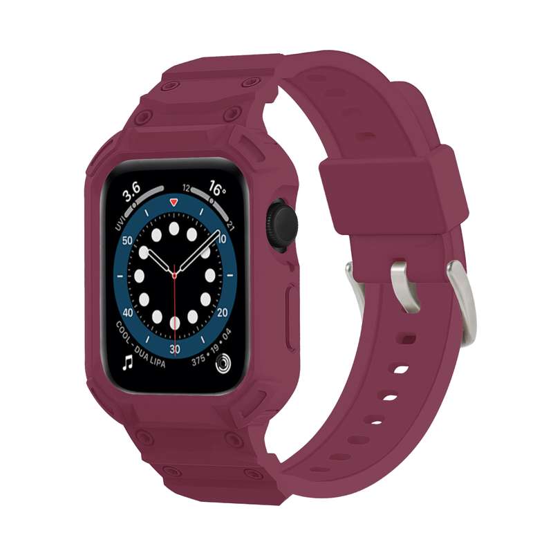 For Apple Watch Series 10 42mm Armor TPU Case Integrated Watch Band