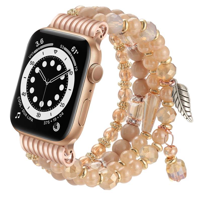 For Apple Watch 42mm / 41mm / 40mm / 38mm Tassel Beaded Chain Watch Band