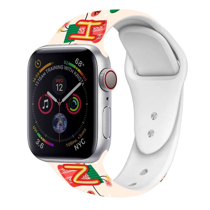 For Apple Watch 42mm / 41mm / 40mm / 38mm Christmas Pattern Silicone Watch Band