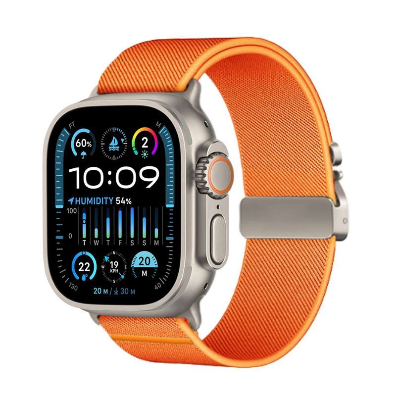 For Apple Watch 46mm / 49mm / 45mm / 44mm Parachute Buckle Elastic Nylon Watch Band