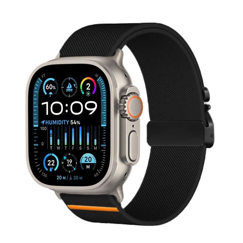 For Apple Watch 46mm / 49mm / 45mm / 44mm Parachute Buckle Elastic Nylon Watch Band
