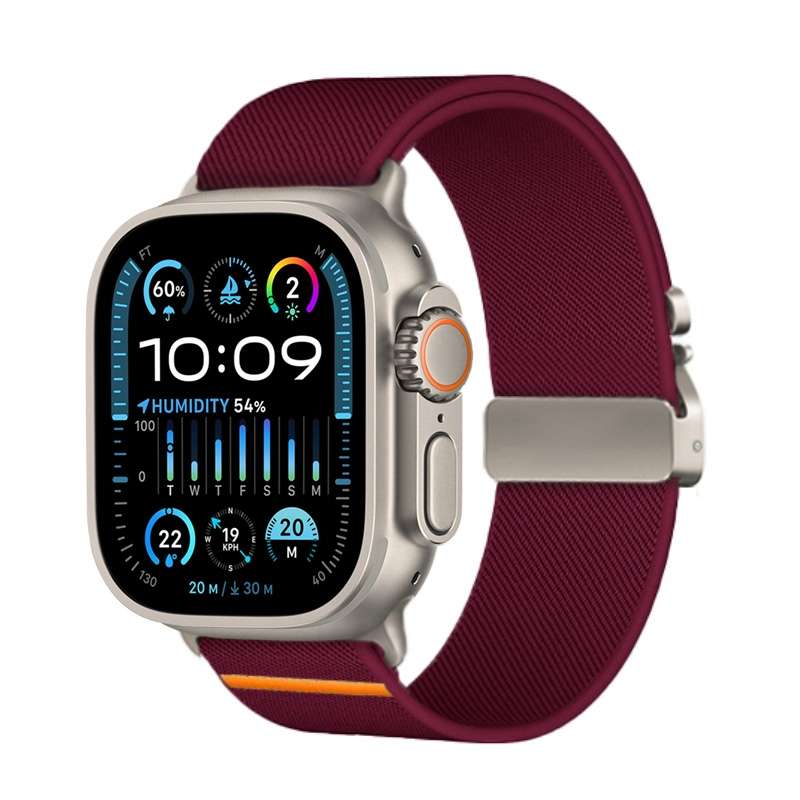 For Apple Watch 46mm / 49mm / 45mm / 44mm Parachute Buckle Elastic Nylon Watch Band