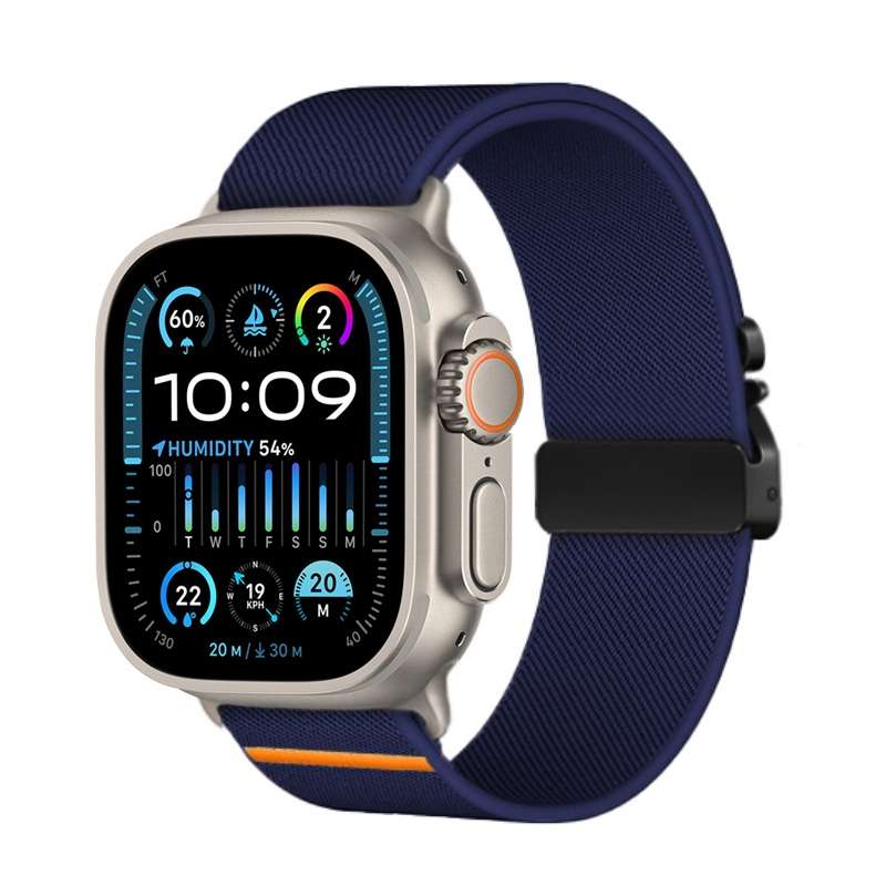 For Apple Watch 46mm / 49mm / 45mm / 44mm Parachute Buckle Elastic Nylon Watch Band