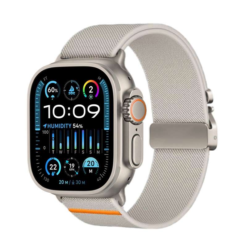 For Apple Watch 46mm / 49mm / 45mm / 44mm Parachute Buckle Elastic Nylon Watch Band