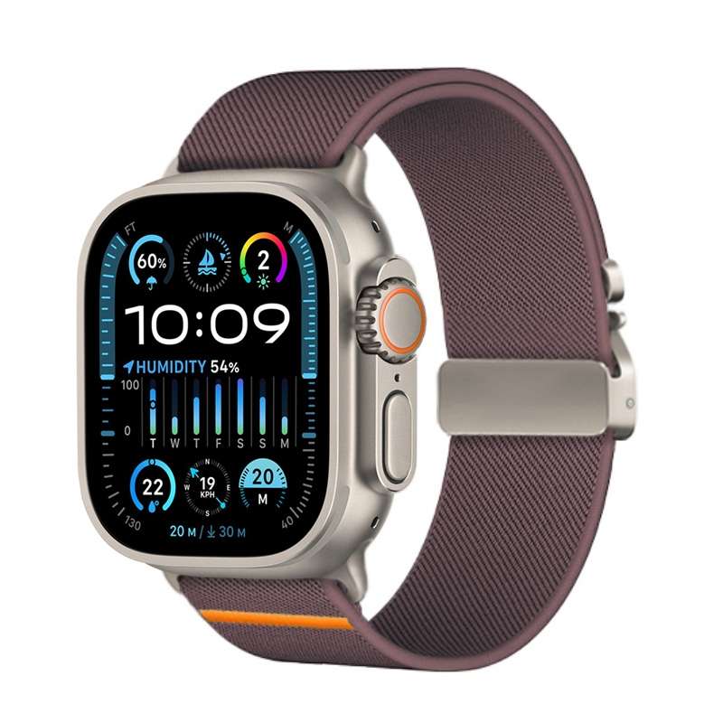For Apple Watch 46mm / 49mm / 45mm / 44mm Parachute Buckle Elastic Nylon Watch Band