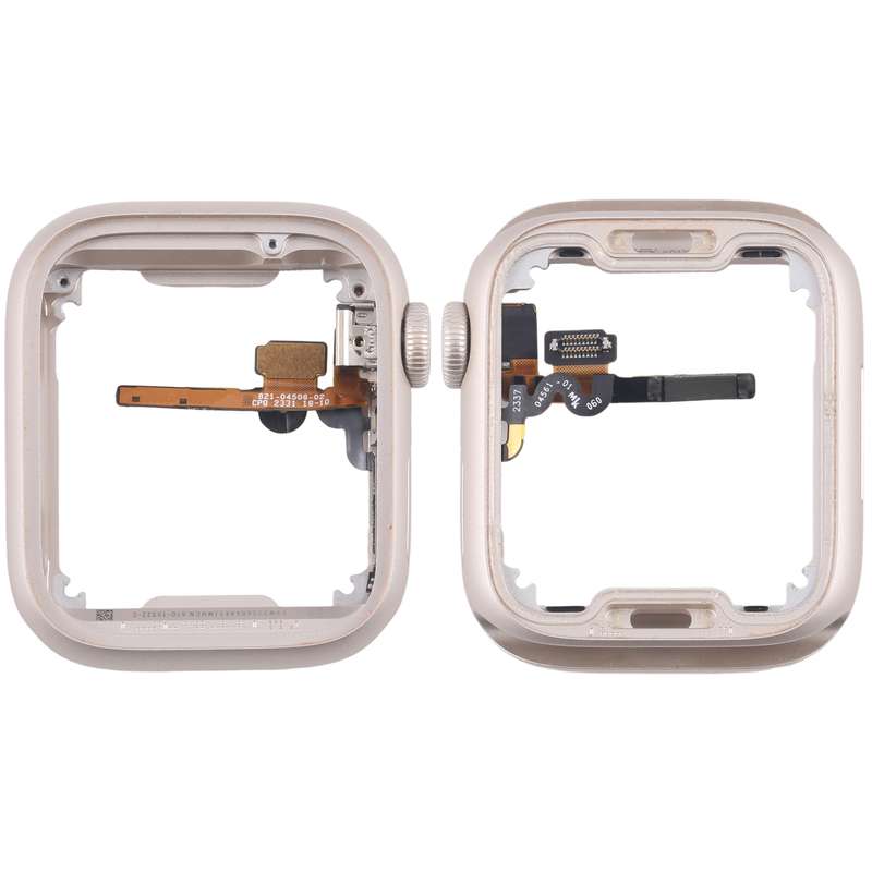 For Apple Watch Series 7 / 8 / 9 41MM LTE Aluminium Alloy Middle Frame Bezel Plate with Crown Spin A