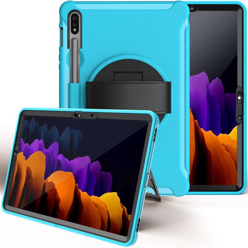 For Samsung Galaxy Tab S8 / Galaxy Tab S7 (2020) T870 360 Degree Rotation PC+TPU Protective Cover wi