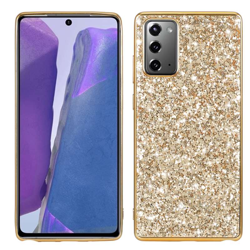 For Samsung Galaxy Note20 Ultra Glitter Powder Shockproof TPU Protective Case(Black)