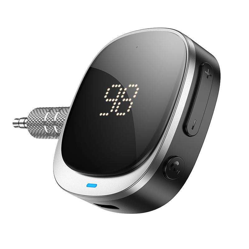 hoco E80 Travel Car AUX Bluetooth Receiver(Black)