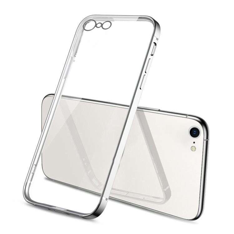 For iPhone SE 2022 / SE 2020 Magic Cube Plating TPU Protective Case(Black)