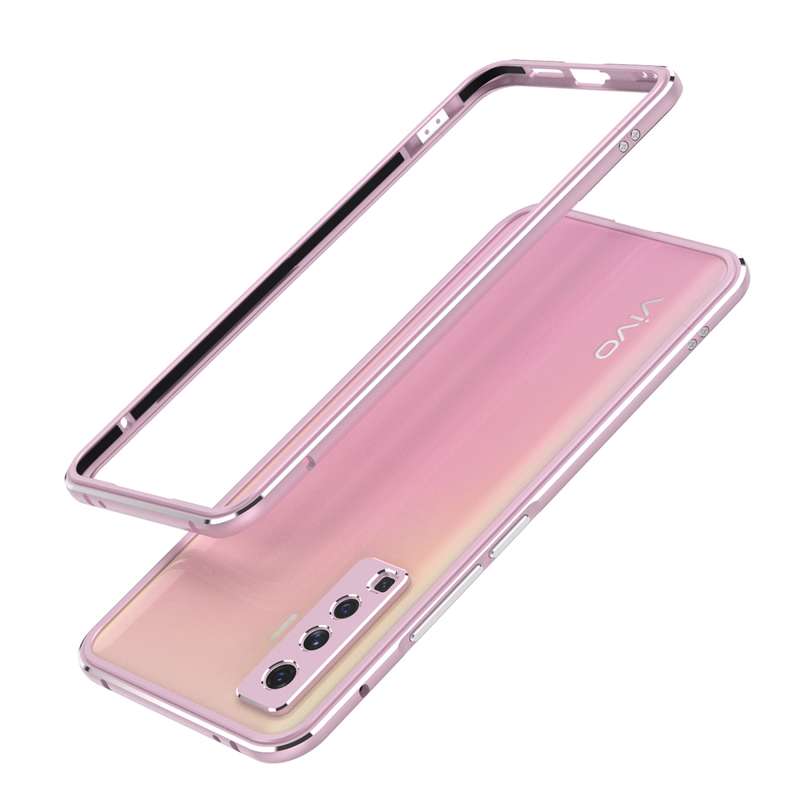 For Vivo X50 & X50 Pro Aluminum Alloy Shockproof Protective Bumper Frame(Black Silver)