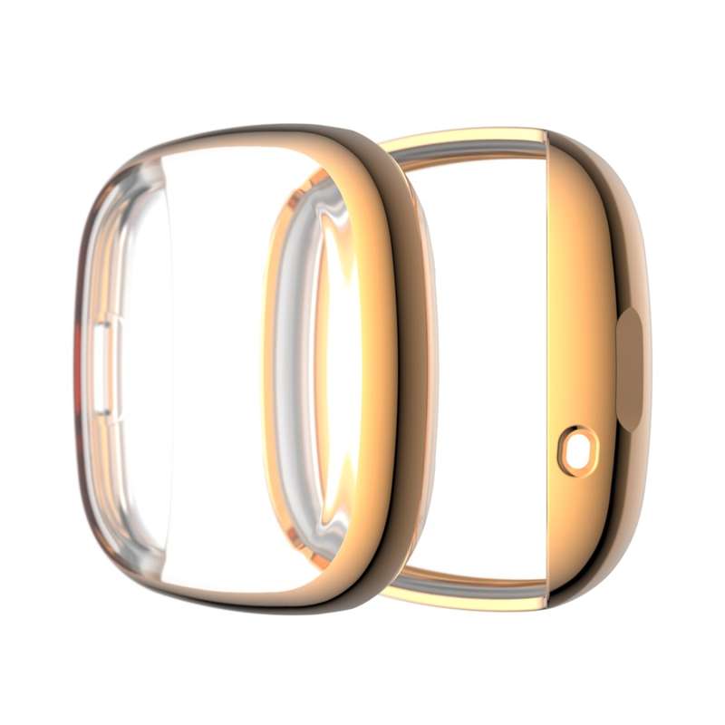 For Fitbit Versa 3 / Versa Sense Plating Full Package TPU Protective Case(Black)