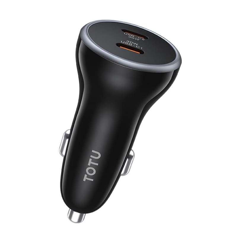 TOTU CC-6 60W USB-C / Type-C Dual Ports Fast Charging Car Charger(Black)