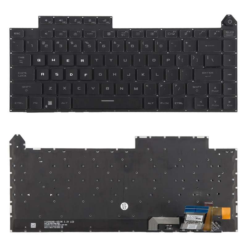 US Version Colorful Backlit Laptop Keyboard for Asus ROG Strix G16 G614 G614JU G634 G634JY 2023(Blac