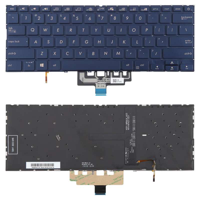 US Version Backlit Laptop Keyboard for Asus ZenBook 14 UX434 UX434F UX434FA UX434FL UX434FLC(Blue)