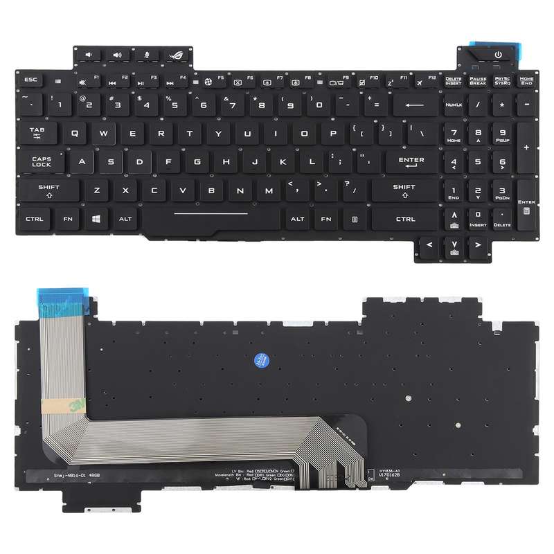 US Version Backlit Laptop Keyboard for Asus FX63 FX63V FX503VM FX503VD ZX63VE FZ63V GL503VS(White)