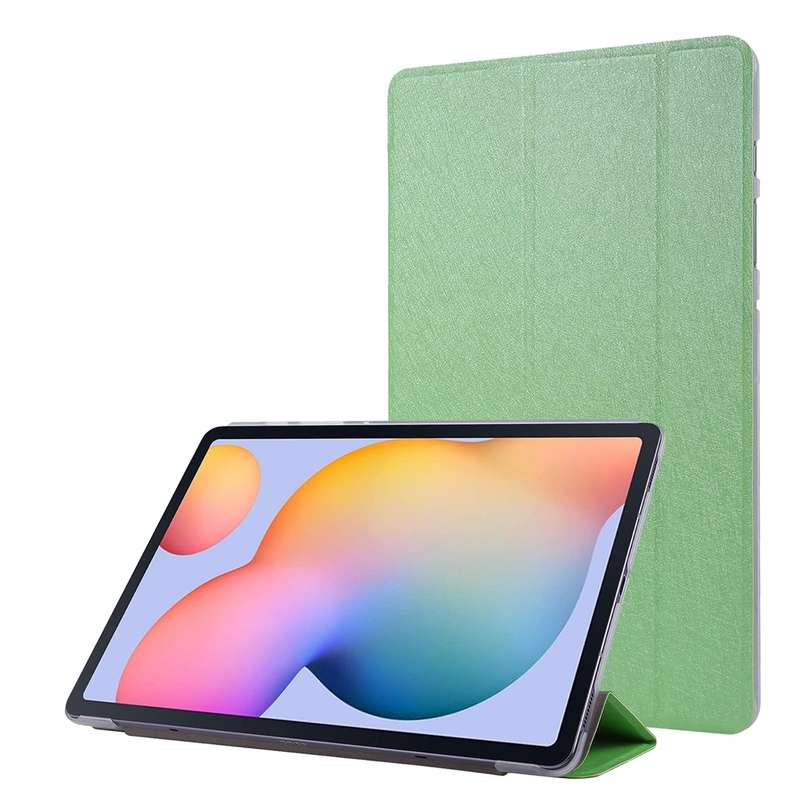 For Samsung Galaxy Tab S8 / Galaxy Tab S7 / T870 Silk Texture Three-fold Horizontal Flip Leather Cas