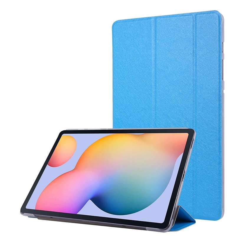 For Samsung Galaxy Tab S8 / Galaxy Tab S7 / T870 Silk Texture Three-fold Horizontal Flip Leather Cas
