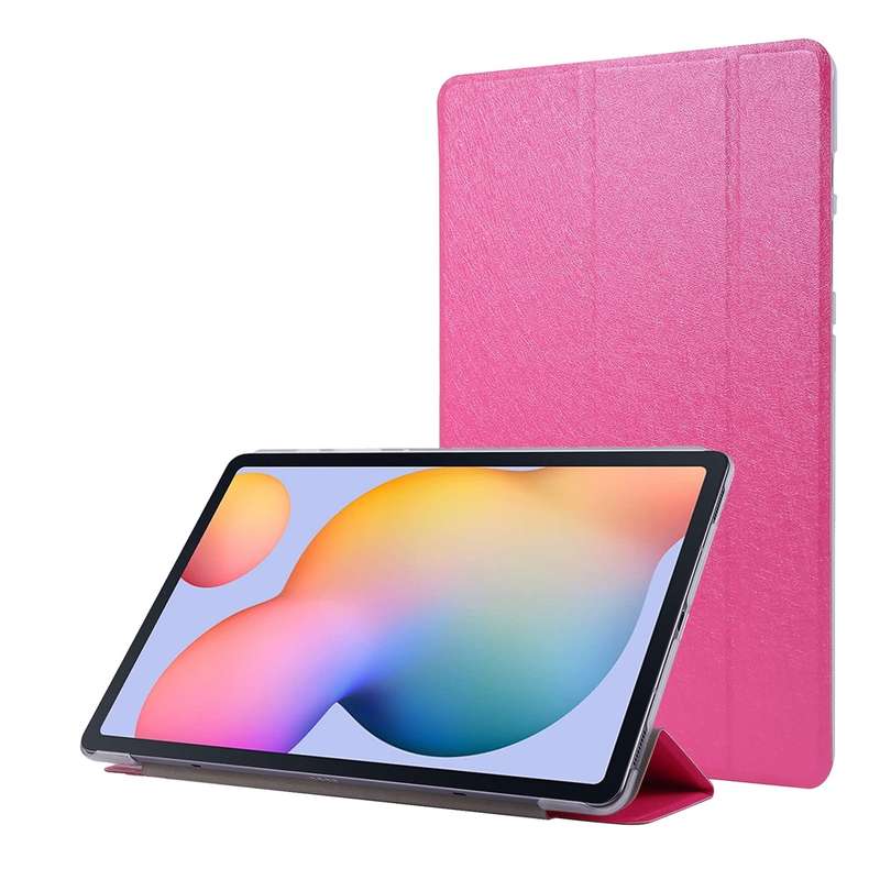 For Samsung Galaxy Tab S8 / Galaxy Tab S7 / T870 Silk Texture Three-fold Horizontal Flip Leather Cas