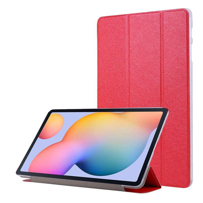 For Samsung Galaxy Tab S8 / Galaxy Tab S7 / T870 Silk Texture Three-fold Horizontal Flip Leather Cas