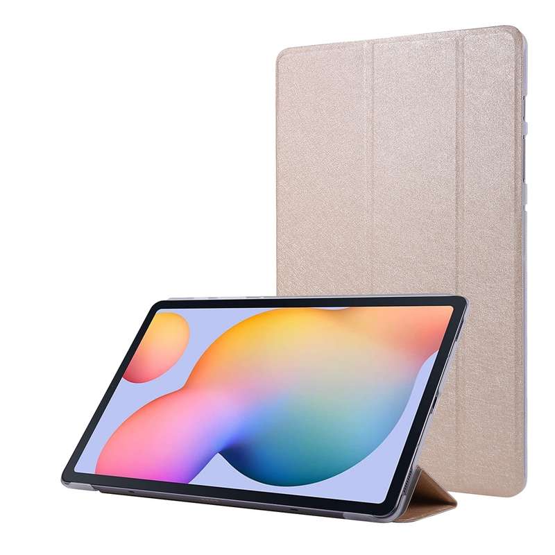 For Samsung Galaxy Tab S8 / Galaxy Tab S7 / T870 Silk Texture Three-fold Horizontal Flip Leather Cas